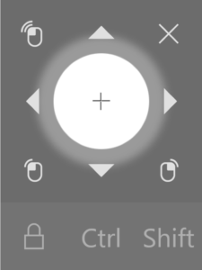 Showing the Eye Control mouse, with arrow keys and ctrl and shift and mouse clicks