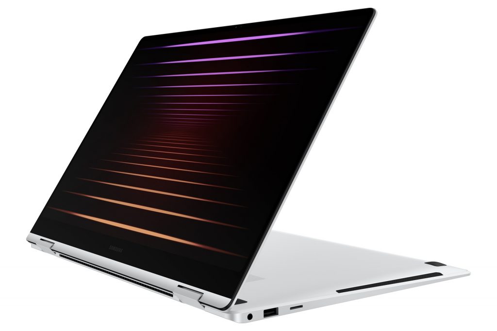 Galaxy Book5 360 Pro open with screen facing left