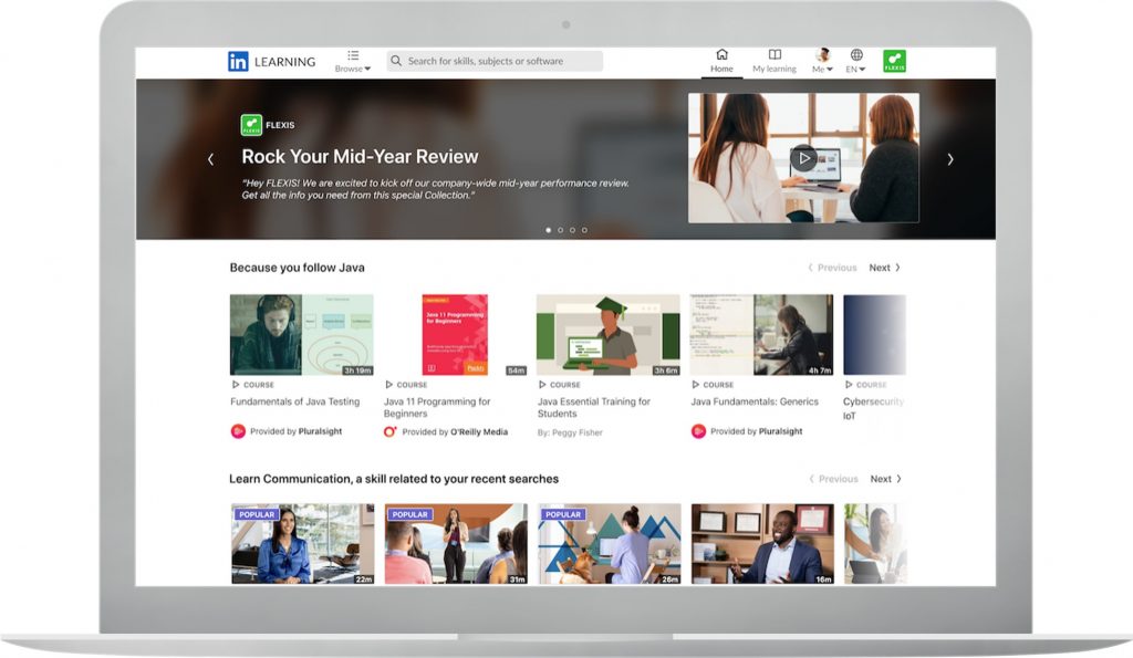 Screenshot of LinkedIn Learning Hub