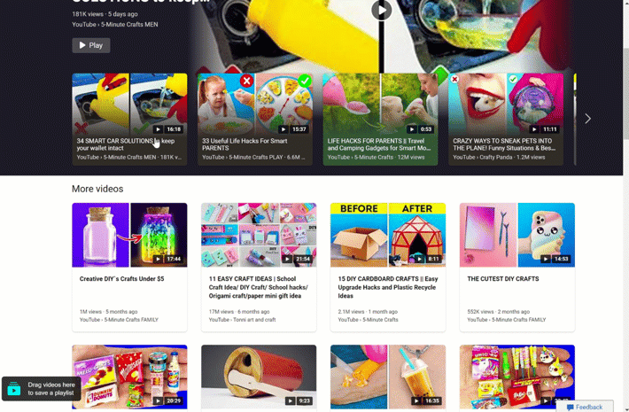 Animation of DIY crafting results in Bing