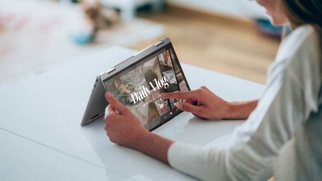 Woman shopping on a tablet device