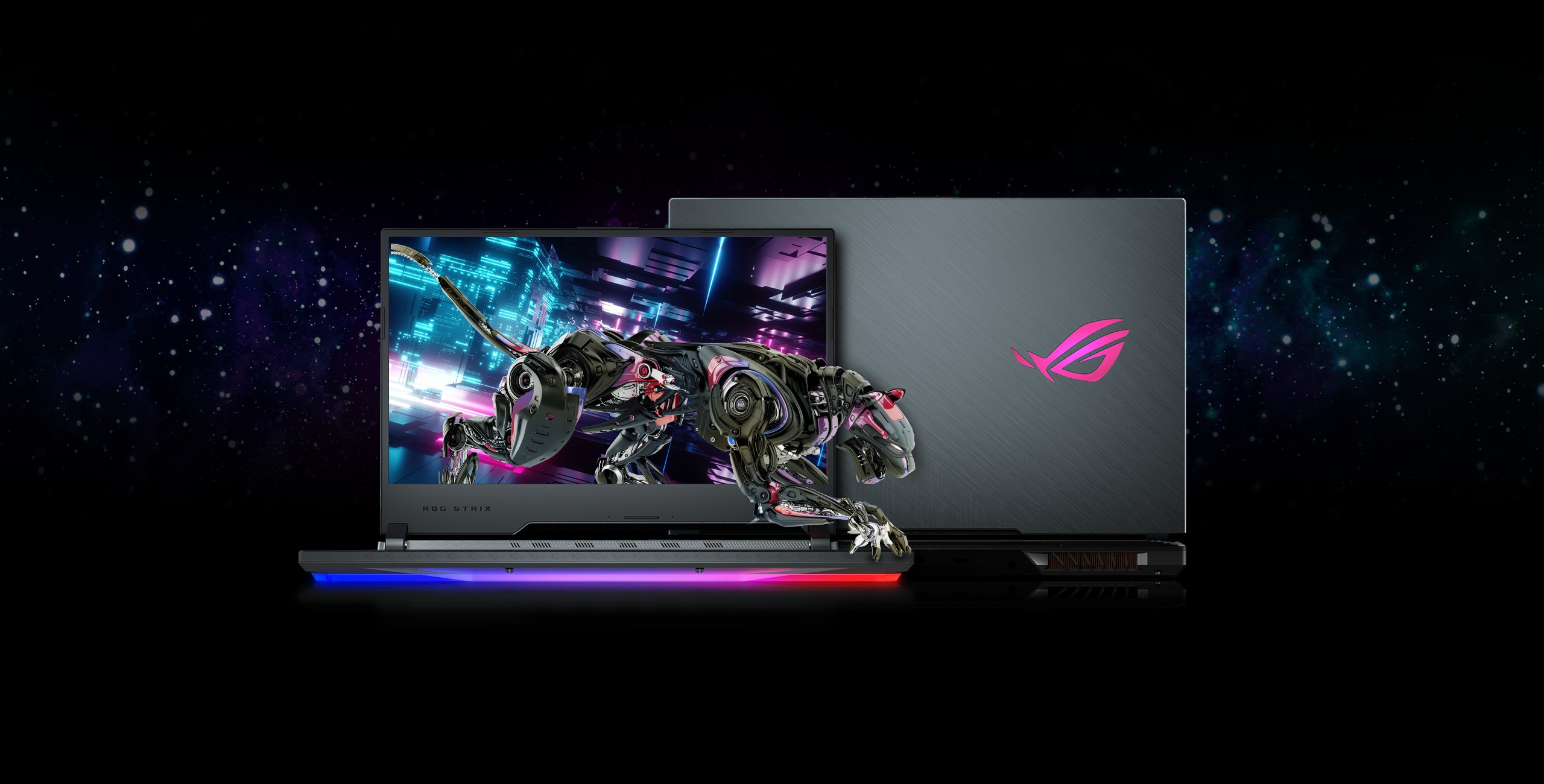 Photo of ROG Strix G531 laptop, front and back of two devices