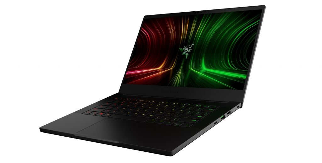 Razer Blade 14 open and facing left