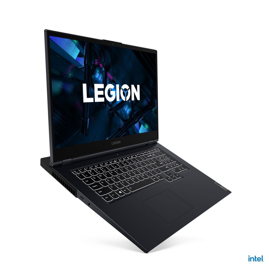 Lenovo Legion 5i open at an angle facing left